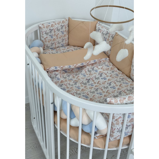 Kokvilnas gultas veļas komplekts "Bunnies Peach"